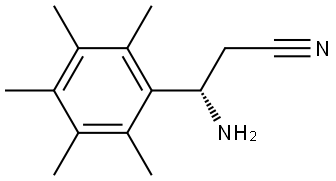 (3S)-3-AMINO-3-(2,3,4,5,6-PENTAMETHYLPHENYL)PROPANENITRILE Structure