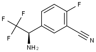 5-((1R)-1-AMINO-2,2,2-TRIFLUOROETHYL)-2-FLUOROBENZENECARBONITRILE Structure