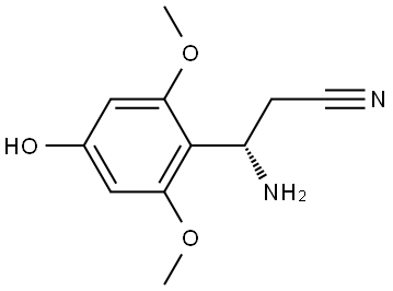 (3S)-3-AMINO-3-(4-HYDROXY-2,6-DIMETHOXYPHENYL)PROPANENITRILE Structure