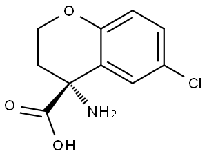 (R)-4-Amino-6-chloro-3,4-dihydro-2H-1-benzopyran-4-carboxylic acid 구조식 이미지