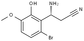 (3R)-3-AMINO-3-(6-BROMO-2-HYDROXY-3-METHOXYPHENYL)PROPANENITRILE Structure