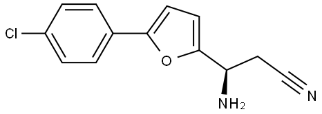 (3R)-3-AMINO-3-[5-(4-CHLOROPHENYL)(2-FURYL)]PROPANENITRILE Structure