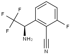 2-((1R)-1-AMINO-2,2,2-TRIFLUOROETHYL)-6-FLUOROBENZENECARBONITRILE Structure