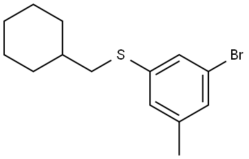 (3-bromo-5-methylphenyl)(cyclohexylmethyl)sulfane Structure