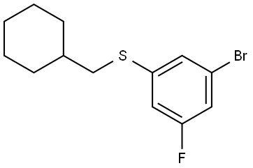 (3-bromo-5-fluorophenyl)(cyclohexylmethyl)sulfane Structure