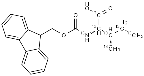 L-Isoleucine-OH-13C6, 15N, Fmoc Structure