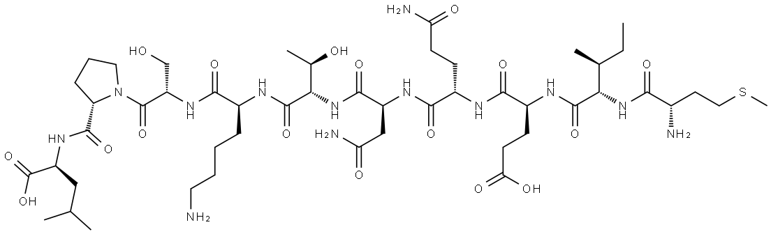 L-Leucine, L-methionyl-L-isoleucyl-L-α-glutamyl-L-glutaminyl-L-asparaginyl-L-threonyl-L-lysyl-L-seryl-L-prolyl- Structure