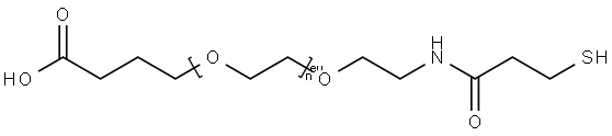 O-(3-Carboxypropyl)-O'-[2-(3-MercaptopropionylaMino)ethyl]-polyethylene glycol Mw 5000 Structure