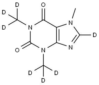 7-methyl-1,3-bis(methyl-d3)-3,7-dihydro-1H-purine-2,6-dione-8-d 구조식 이미지