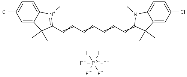 5-Chloro-2-[7-(5-chloro-1,3-dihydro-1,3,3-trimethyl-2H-indol-2-ylidene)-1,3,5-heptatrien-1-yl]-1,3,3-trimethyl-3H-indolium hexafluorophosphate (1:1) Structure