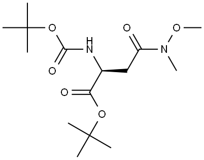 L-Asparagine, N2-[(1,1-dimethylethoxy)carbonyl]-N-methoxy-N-methyl-, 1,1-dimethylethyl ester Structure