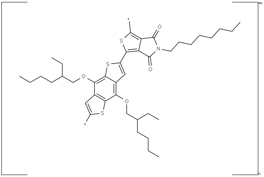 Poly[(5,6-dihydro-5-octyl-4,6-dioxo-4H-thieno[3,4-c]pyrrole-1,3-diyl)[4,8-bis[(2-ethylhexyl)oxy]benzo[1,2-b:4,5-b']dithiophene-2,6-diyl]] Structure