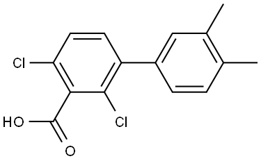 2,4-Dichloro-3',4'-dimethyl[1,1'-biphenyl]-3-carboxylic acid Structure