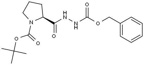 1,2-Pyrrolidinedicarboxylic acid, 1-(1,1-dimethylethyl) ester, 2-[2-[(phenylmethoxy)carbonyl]hydrazide], (2S)- Structure