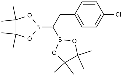 2,2′-[2-(4-Chlorophenyl)ethylidene]bis[4,4,5,5-tetramethyl-1,3,2-dioxaborolane Structure