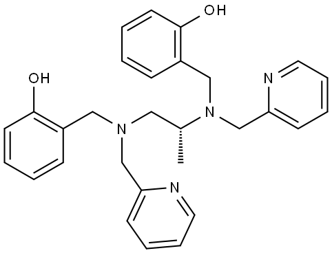 Phenol, 2,2′-[[(1R)-1-methyl-1,2-ethanediyl]bis[[(2-pyridinylmethyl)imino]methylene]]bis- Structure