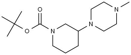 tert-butyl 3-(4-methylpiperazin-1-yl)piperidine-1-carboxylate Structure