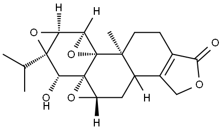 (4aS,5aS,6R,6aR,7aS,7bS,8aS,8bS)-3b,4,4a,6,6a,7a,7b,8b,9,10-Decahydro-6-hydroxy-8b-methyl-6a-(1-methylethyl)trisoxireno[4b,5:6,7:8a,9]phenanthro[1,2-c]furan-1(3H)-one Structure