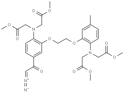 Dimethyl2,2''-((2-(2-(2-(bis(2-methoxy-2-oxoethyl)amino)-5-(2-diazoacetyl)phenoxy)ethoxy)-4-methylphenyl)azanediyl)diacetate Structure