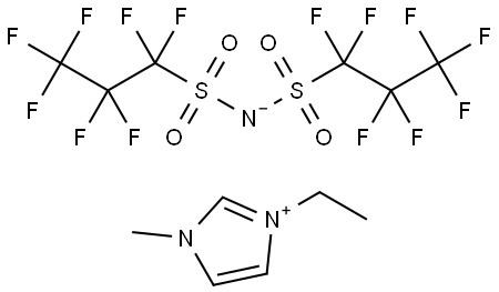 1H-Imidazolium, 3-ethyl-1-methyl-, salt with 1,1,2,2,3,3,3-heptafluoro-N-[(1,1,2,2,3,3,3-heptafluoropropyl)sulfonyl]-1-propanesulfonamide (1:1) Structure