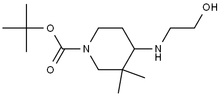 tert-butyl 4-((2-hydroxyethyl)amino)-3,3-dimethylpiperidine-1-carboxylate Structure