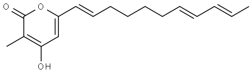 2H-Pyran-2-one, 4-hydroxy-3-methyl-6-(1E,7E,9E)-1,7,9-undecatrien-1-yl- Structure