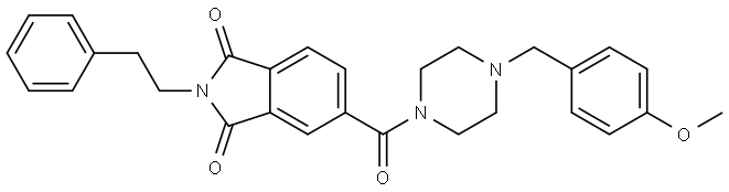 5-[4-(4-Methoxybenzyl)piperazine-1-carbonyl]-2-phenethylisoindoline-1,3-dione 구조식 이미지