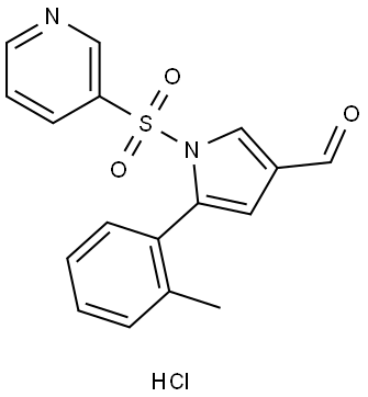 1-(pyridin-3-ylsulfonyl)-5-(o-tolyl)-1H-pyrrole-3-carbaldehyde hydrochloride Structure