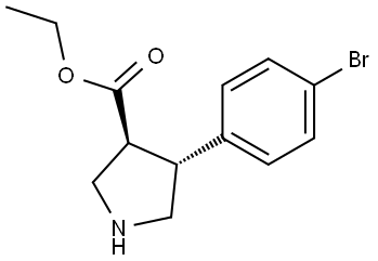 (3S,4R)-ethyl 4-(4-bromophenyl)pyrrolidine-3-carboxylate hydrochloride Structure