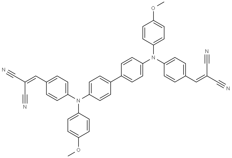 2-[[4-[4-[4-[4-(2,2-dicyanoethenyl)-N-(4-methoxyphenyl)anilino]phenyl]-N-(4-methoxyphenyl)anilino]phenyl]methylidene]propanedinitrile Structure