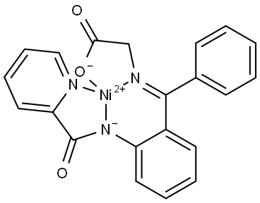 Nickel, [N-[phenyl[2-[[(2-pyridinyl-κN)carbonyl]amino-κN]phenyl]methylene]glycinato(2-)-κN,κO]-, (SP-4-4)- (9CI, ACI) 구조식 이미지