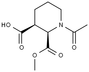 2,3-Piperidinedicarboxylic acid, 1-acetyl-, 2-methyl ester, (2R,3S)- Structure