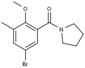 (5-bromo-2-methoxy-3-methylphenyl)(pyrrolidin-1-yl)methanone Structure