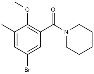 (5-bromo-2-methoxy-3-methylphenyl)(piperidin-1-yl)methanone Structure