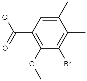 3-Bromo-2-methoxy-4,5-dimethylbenzoyl chloride Structure