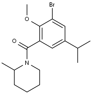 3-Bromo-2-methoxy-5-(1-methylethyl)phenyl](2-methyl-1-piperidinyl)methanone Structure