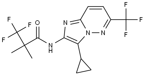 N-(3-Cyclopropyl-6-(trifluoromethyl)imidazo[1,2-b]pyridazin-2-yl)-3,3,3-trifluoro-2,2-dimethylpropanamide Structure