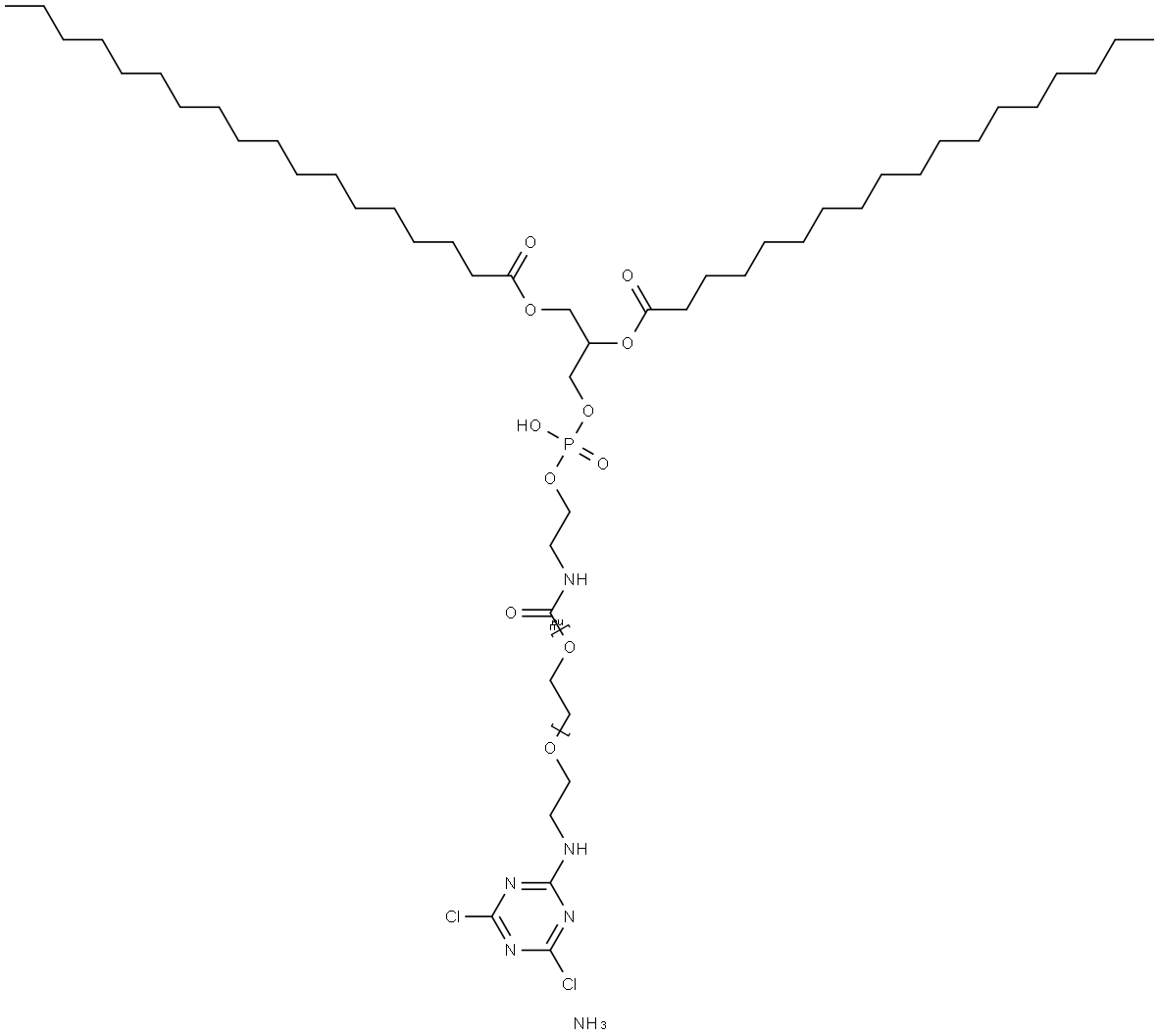 1,2-distearoyl-sn-glycero-3-phosphoethanolaMine-N-[cyanur(polyethylene glycol)-2000] (aMMoniuM salt) Structure