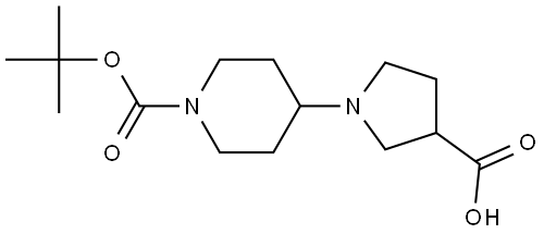 1-(1-(tert-butoxycarbonyl)piperidin-4-yl)pyrrolidine-3-carboxylic acid Structure