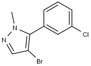 4-Bromo-5-(3-chlorophenyl)-1-methyl-1H-pyrazole Structure