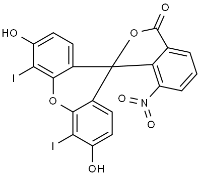 3',6'-dihydroxy-4',5'-diiodo-7-nitro-3H-spiro[isobenzofuran-1,9'-xanthen]-3-one Structure