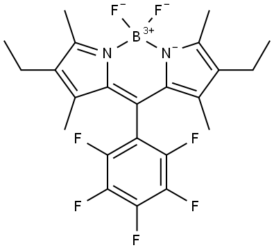 Boron, [3-?ethyl-?5-?[(4-?ethyl-?3,?5-?dimethyl-?2H-?pyrrol-?2-?ylidene-?κN)?(2,?3,?4,?5,?6-?pentafluorophenyl)?methyl]?-?2,?4-?dimethyl-?1H-?pyrrolato-?κN]?difluoro-?, (T-?4)?- Structure