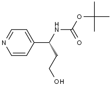 tert-butyl (R)-(3-hydroxy-1-(pyridin-4-yl)propyl)carbamate Structure