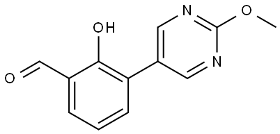 2-Hydroxy-3-(2-methoxy-5-pyrimidinyl)benzaldehyde Structure