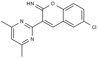 6-chloro-3-(4,6-dimethylpyrimidin-2-yl)-2-iminocoumarin Structure