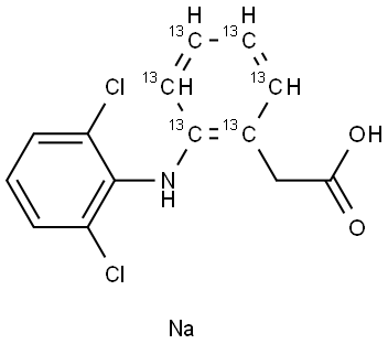 [2-(2,6-Dichlorophenylamino)phenyl13C6]acetic acid sodium salt hemi(nonahydrate) Structure