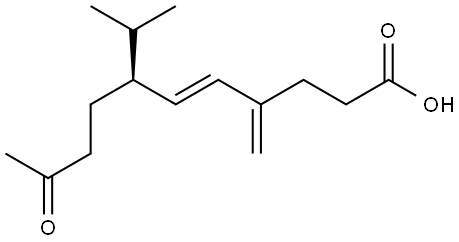 5-Undecenoic acid, 4-methylene-7-(1-methylethyl)-10-oxo-, (5E,7S)- Structure