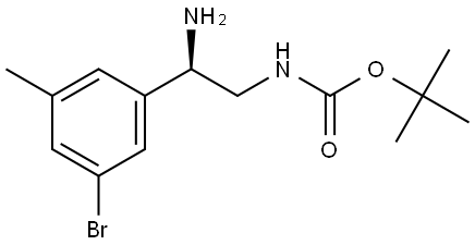 tert-butyl N-[(2R)-2-amino-2-(3-bromo-5-methylphenyl)ethyl]carbamate Structure