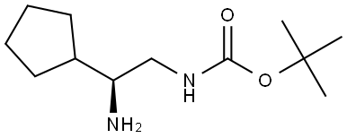 tert-butyl N-[(2S)-2-amino-2-cyclopentylethyl]carbamate Structure