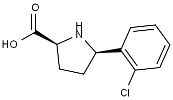 (2S,5R)-5-(2-chlorophenyl)pyrrolidine-2-carboxylic acid Structure